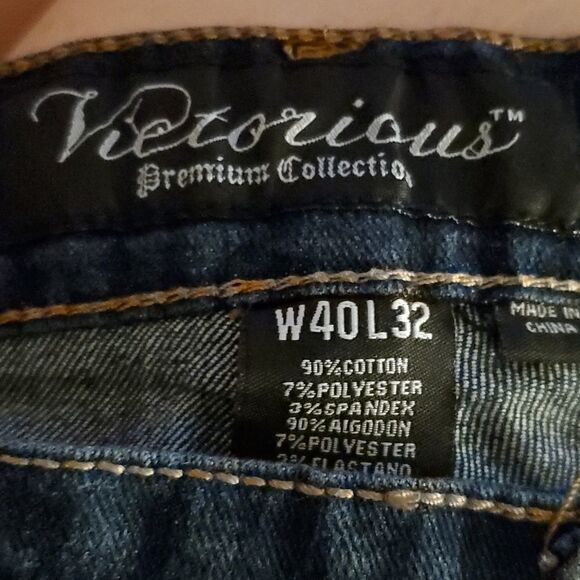 Victorious Dark Wash Straight Leg Jean 40X32 - Picture 3 of 10